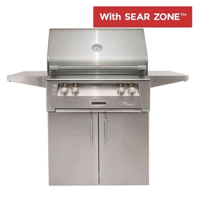 Alfresco 30" Cart Grill, 2 Burner, Rotis, Sear Zone, Double Door, LP