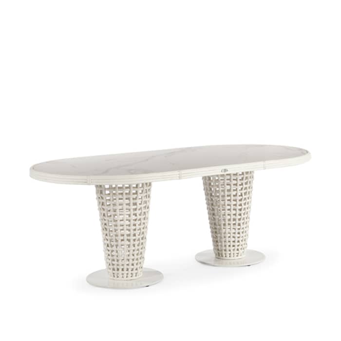 Skyline Design Dynasty Oval Dining Table With Glass