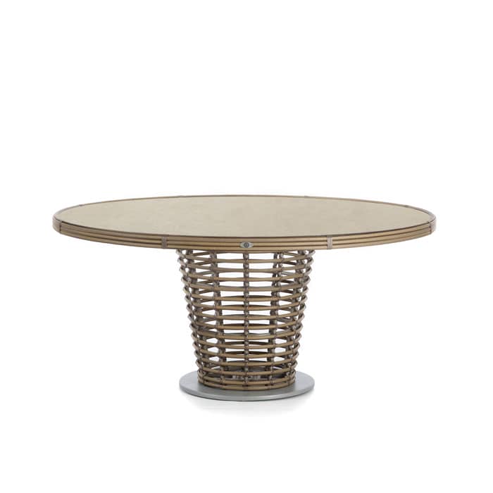 Skyline Design Ruby Round Dining Table With Glass