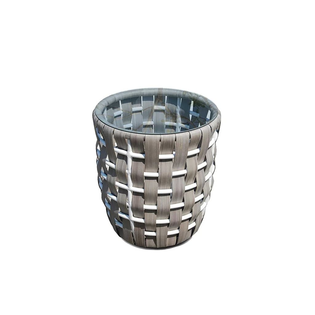 Skyline Design Strips Side Table With Glass