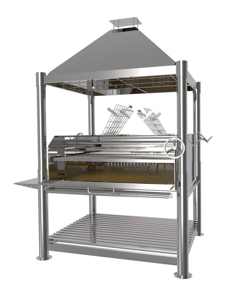 Tagwood - BBQ XL Argentine Santa Maria Wood Fire & Charcoal Gaucho Grill all Stainless Steel