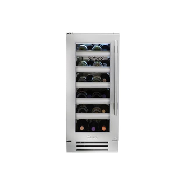 True 15 Inch 23 Bottle Glass Door Outdoor Wine Cabinet - Stainless Steel