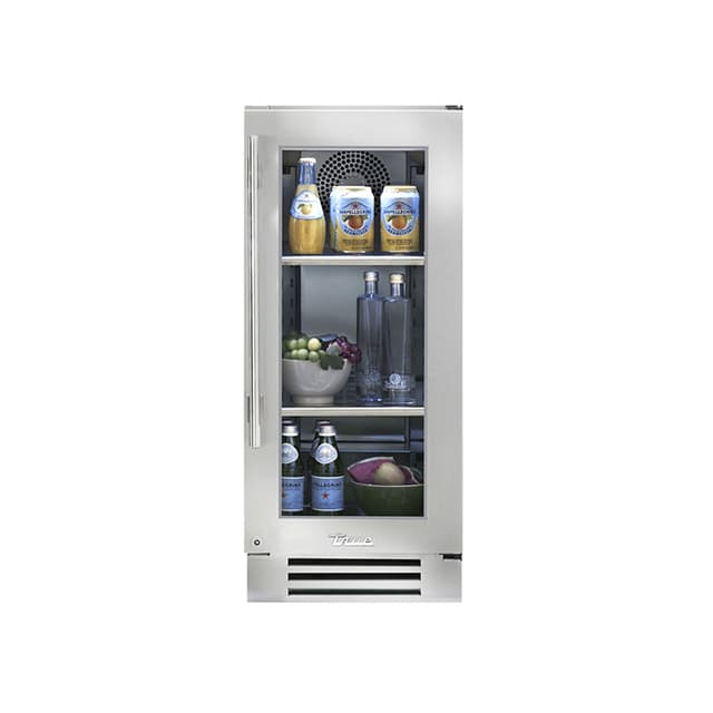 True 15 Inch 3.14 Cu. Ft. Glass Door Outdoor Refrigerator