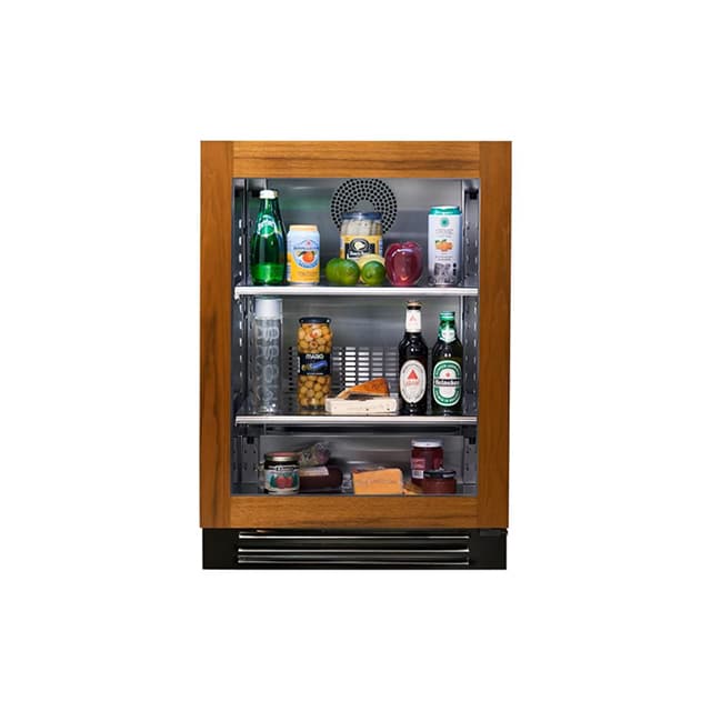 True 24 Inch 5.6 Cu. Ft. Glass Door Outdoor Refrigerator - Overlay Ready