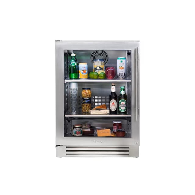 True 24 Inch 5.6 Cu. Ft. Glass Door Outdoor Refrigerator - Stainless Steel