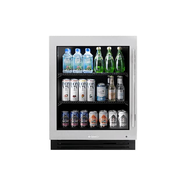 True ADA 24 Inch Glass Door Undercounter Outdoor Refrigerator - Stainless Steel