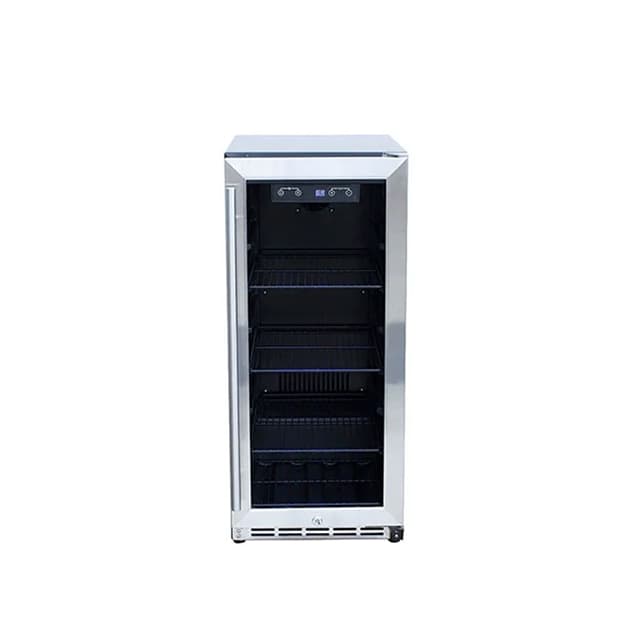 TrueFlame 15" Outdoor Rated Refrigerator with Glass Door and Stainless Steel Handle (3.2c)