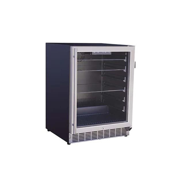 TrueFlame 24" Outdoor Rated Refrigerator with Glass Door and Glass Shelves (5c)