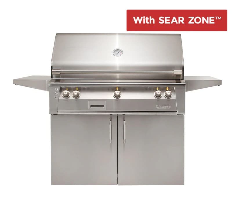Alfresco 42" Cart Grill, 2 Burner, Rotis, Double Door, Sear Zone, LP