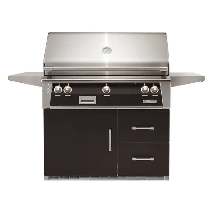 Alfresco 42" Refrigerator Cart Grill, 3 Burner, Rotis, Single Door, Double Drawer, Sear Zone, NG, Color