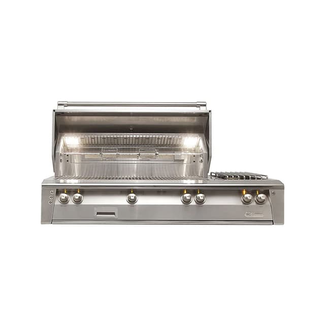 Alfresco 56" Built-In Grill, 3 Burner, Side Burner, Rotis, NG