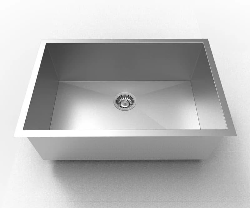 DAX Handmade Single Bowl Undermount Kitchen Sink, 16 GA Stainless Steel (Accessories Included)