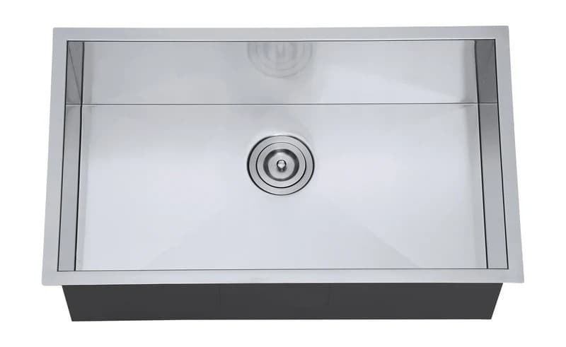 DAX Handmade Single Bowl Undermount Kitchen Sink, 16 GA Stainless Steel (Accessories not included)