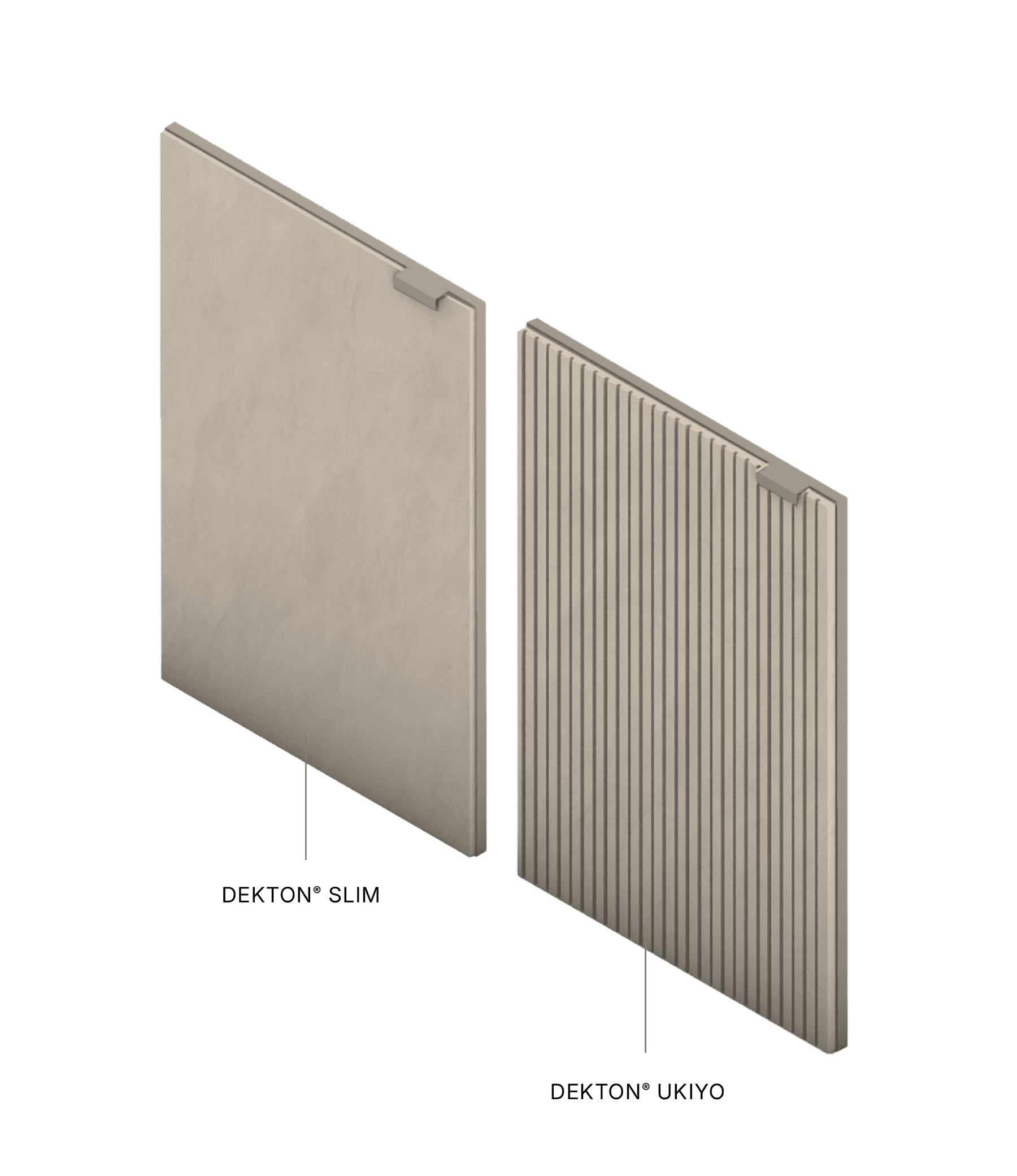 Dekton Nacre & Clay finish combination