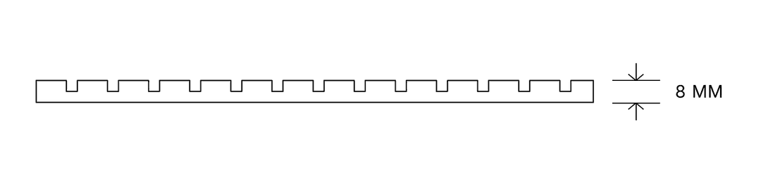 Dekton Ukiyo fluted profile diagram