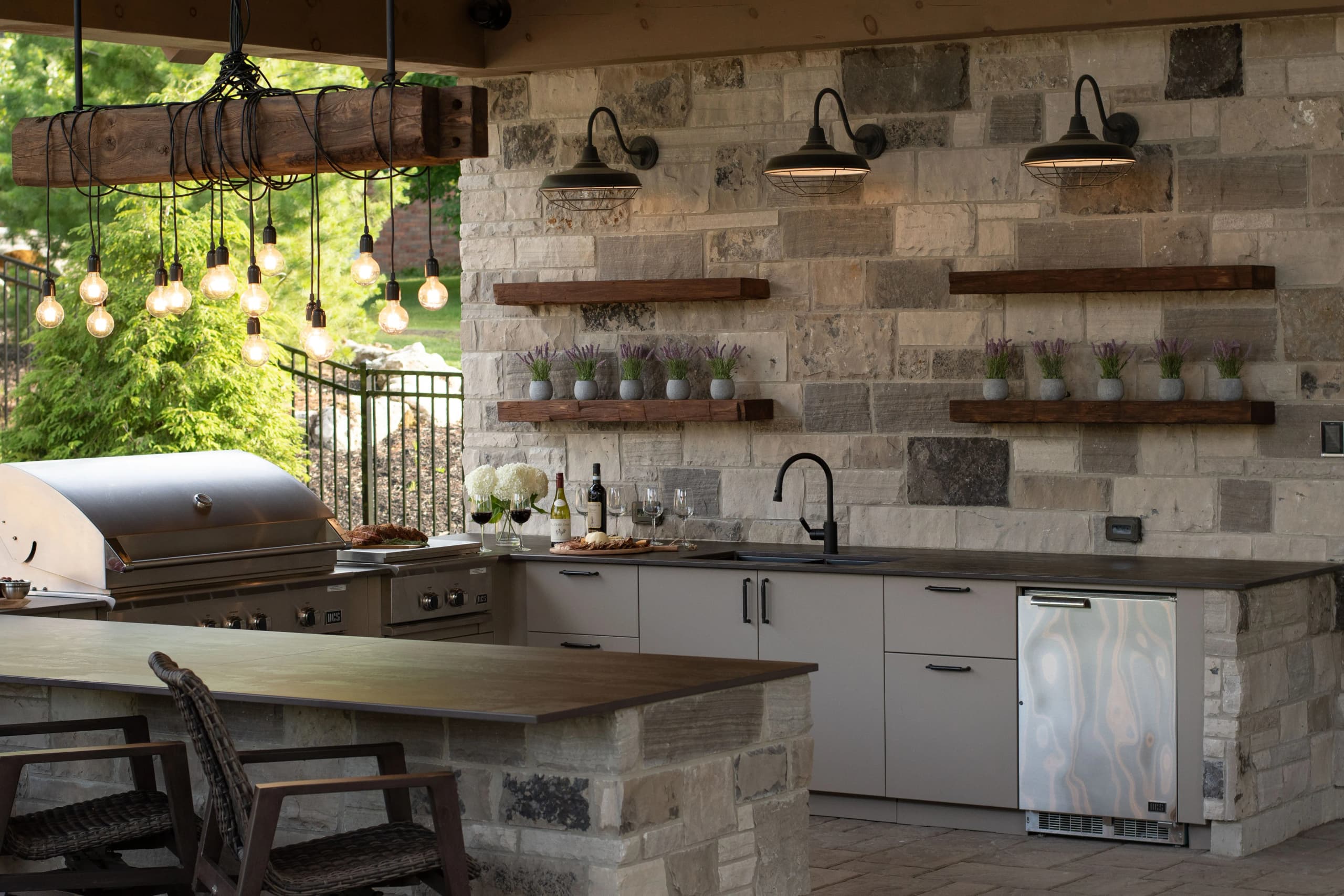 Urban Bonfire outdoor kitchen — lifestyle detail