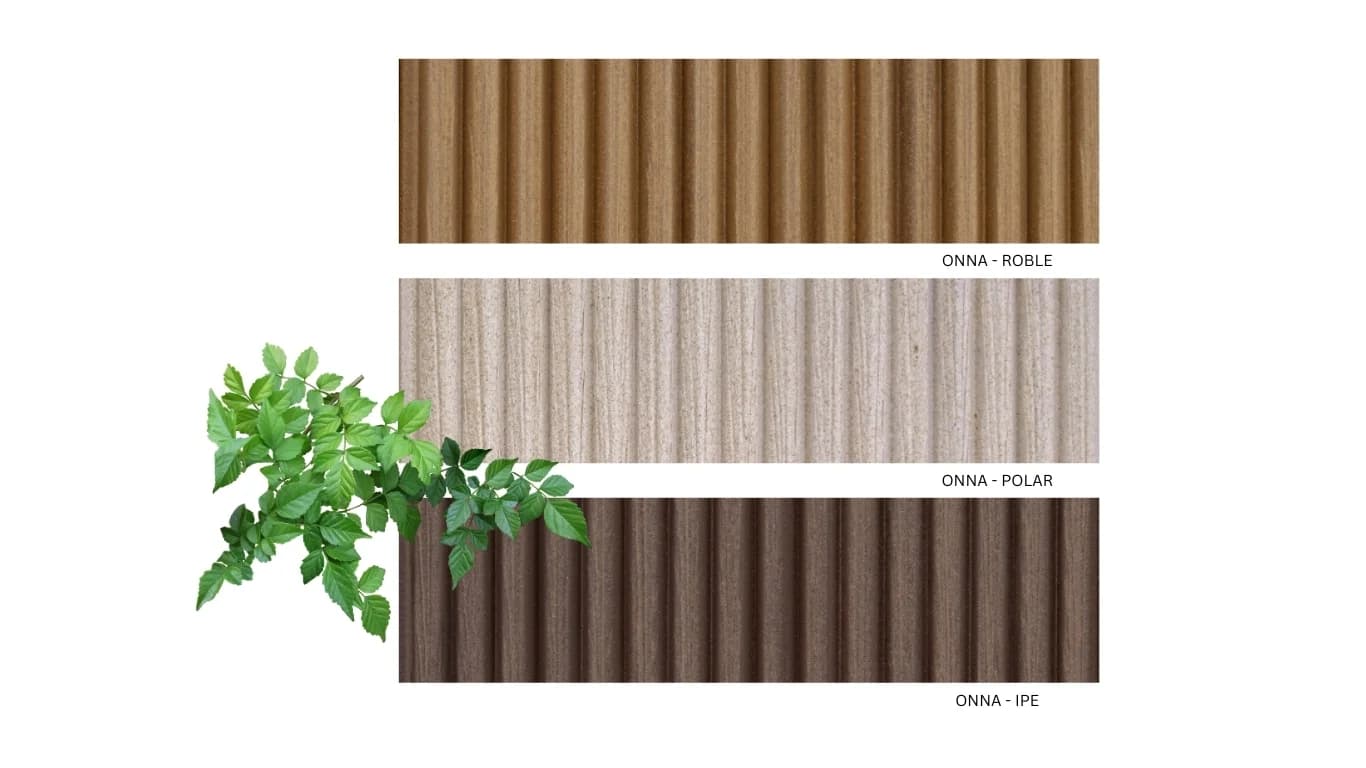 Wall finish options — Onna Roble, Onna Polar, Onna Ipe