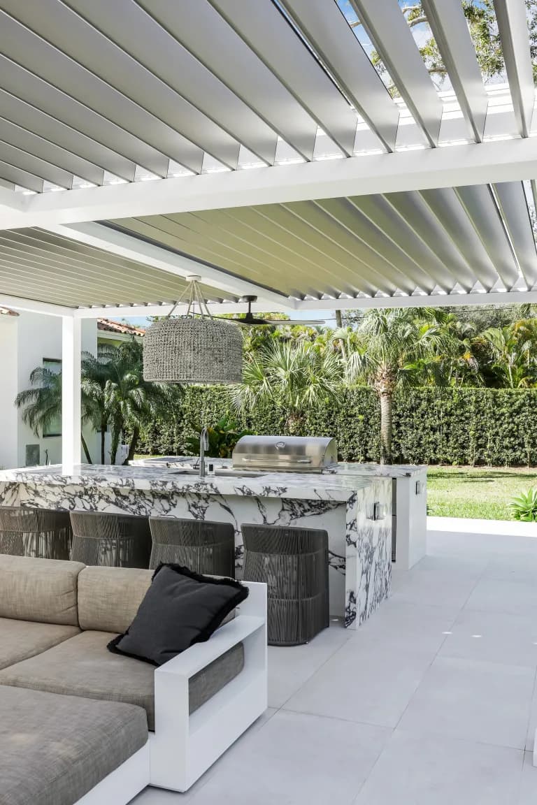 R-BLADE over an outdoor kitchen, vertical view